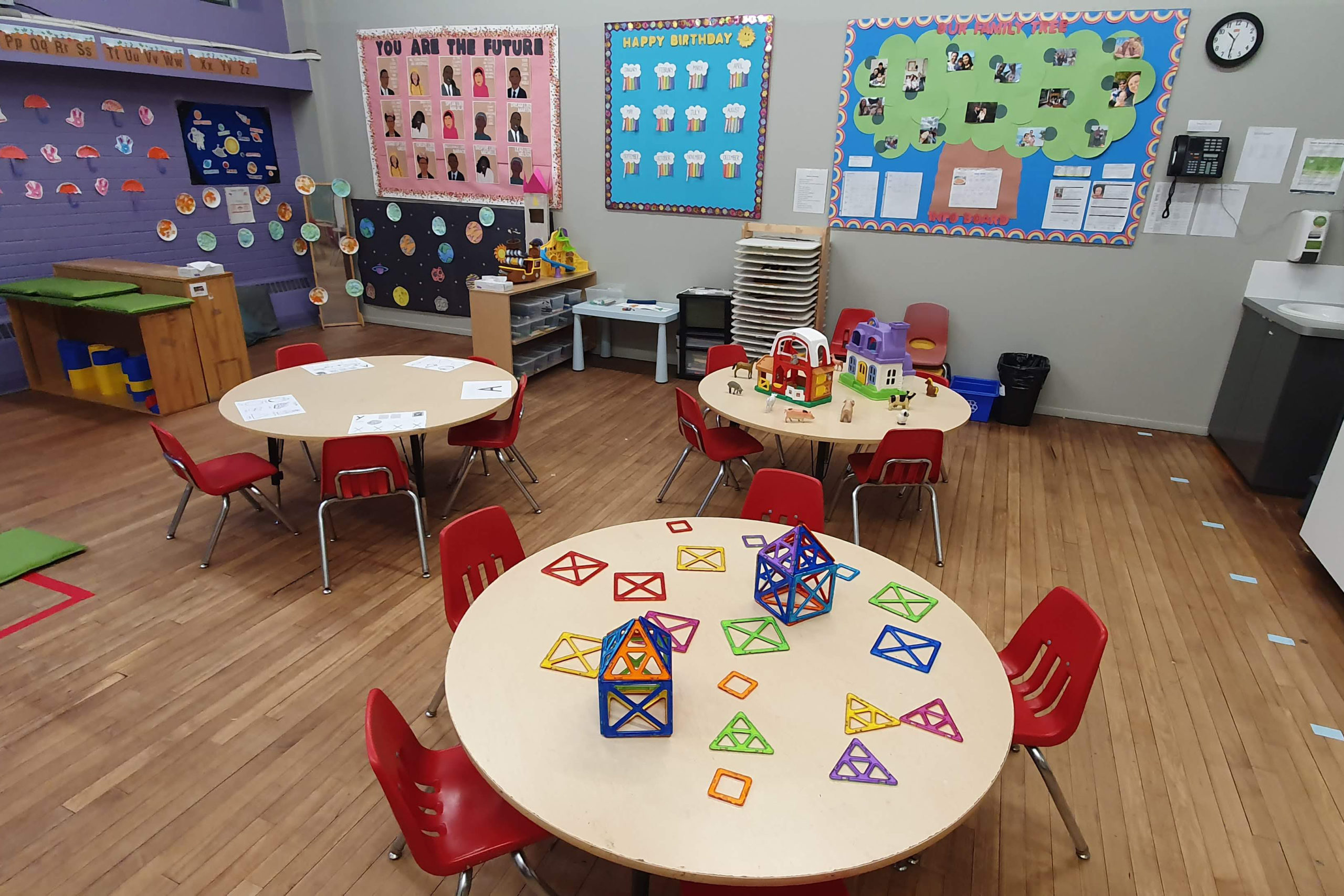 preschool room with tables and toys